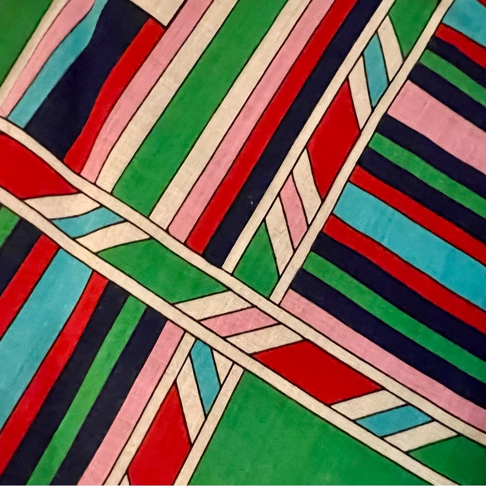 Yves Saint Laurent YSL Chic Vintage Cotton Striped Scarf - Picture 3 of 5